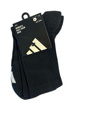 adidas Women's Half Crew Performance Socks, Black, 8-10